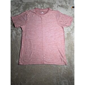 Raw Yarn Industries Mens Super Soft Heathered Salmon Pink T-Shirt Large